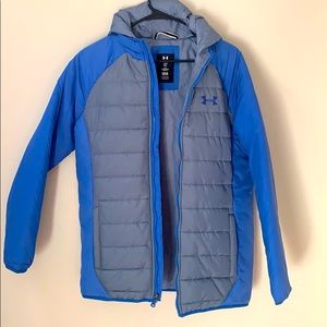 Youth XL Under Armour Puffy Jacket - Blue/Gray